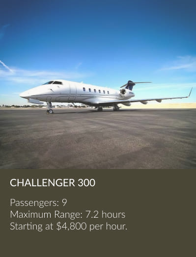 Challenger 300 super mid private jet