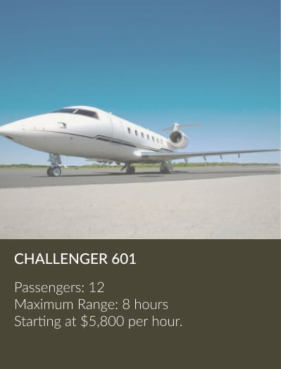 Challenger 601 heavy private jet