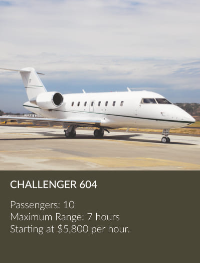 Challenger 604 heavy private jet