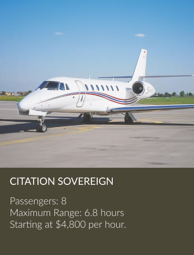 Citation sovereign super mid private jet