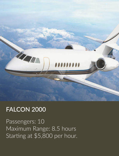 falcon 2000 heavy private jet