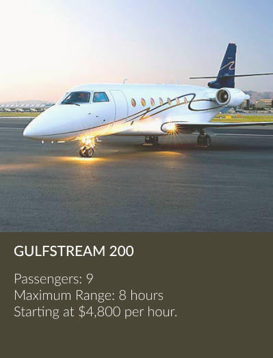 Gulfstream 200 super mid private jet