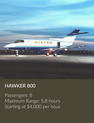 Hawker800 mid-size-private jet aircraft