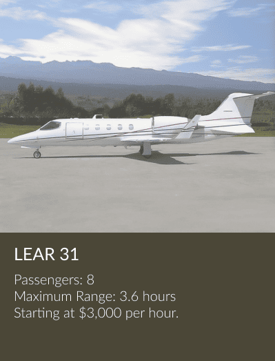 Lear31 private jet aircraft