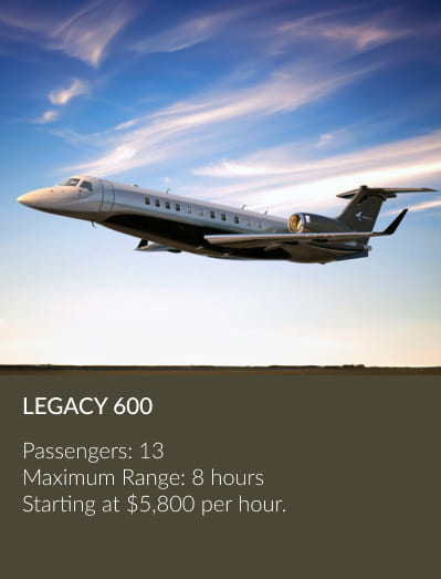 Legacy-600 heavy private jet