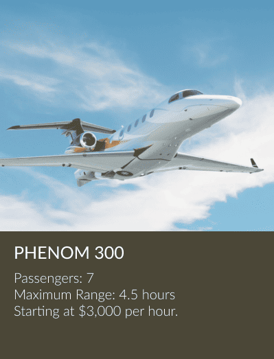 Phenom300 private jet aircraft